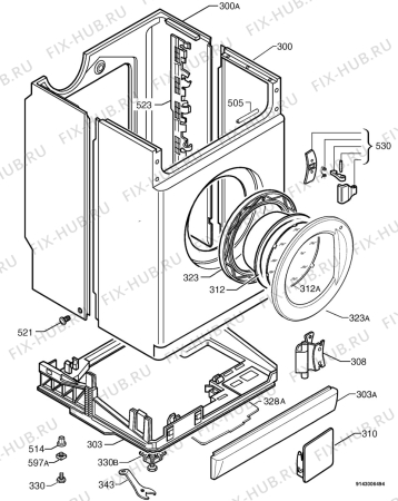 Взрыв-схема стиральной машины Aeg L12700J6 - Схема узла Housing 001